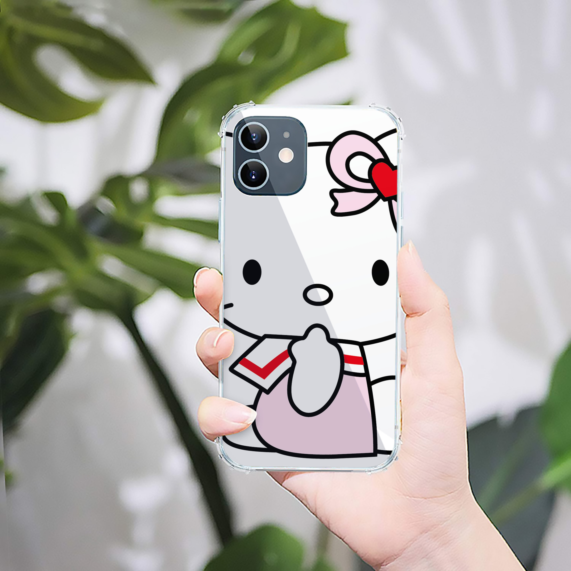（画像用） Hello Kitty ハローキティ 【iPhone 12シリーズ対応】透明スマホケース（クリアソフトケース）